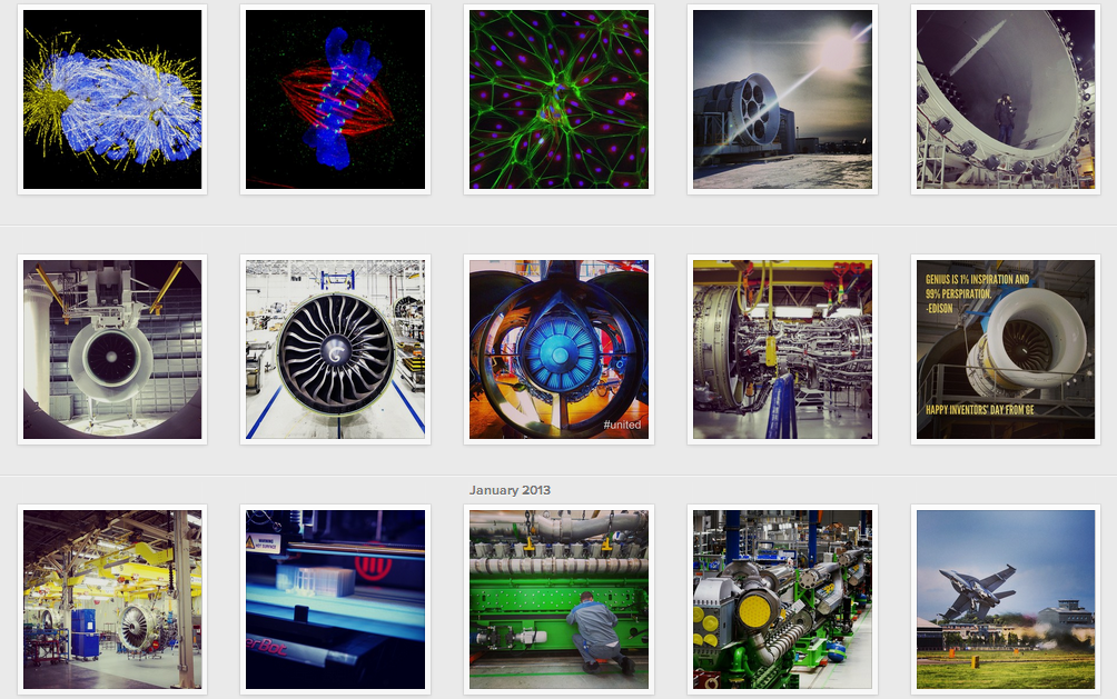 General Electric's visual content on Instagram