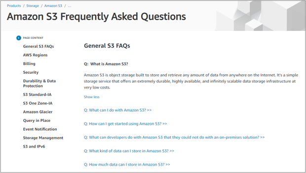 Amazon S3 FAQ Page