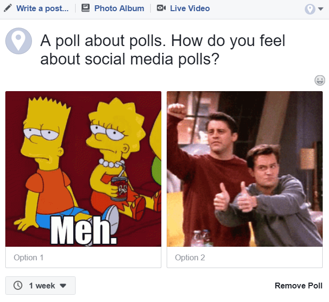 Example of Facebook Polls