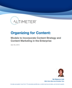 Organizing for Content - Altimeter Group