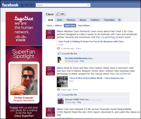 B2B Facebook Fan Page Cisco
