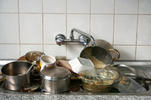 Sink of dirty dishes