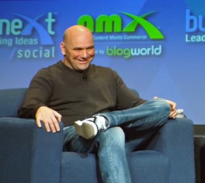Social media tips for businesses from Dana white, onstage at NMX Las Vegas