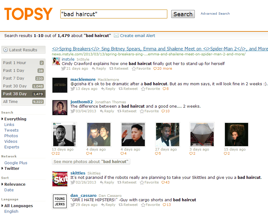 Use Topsy for social insights