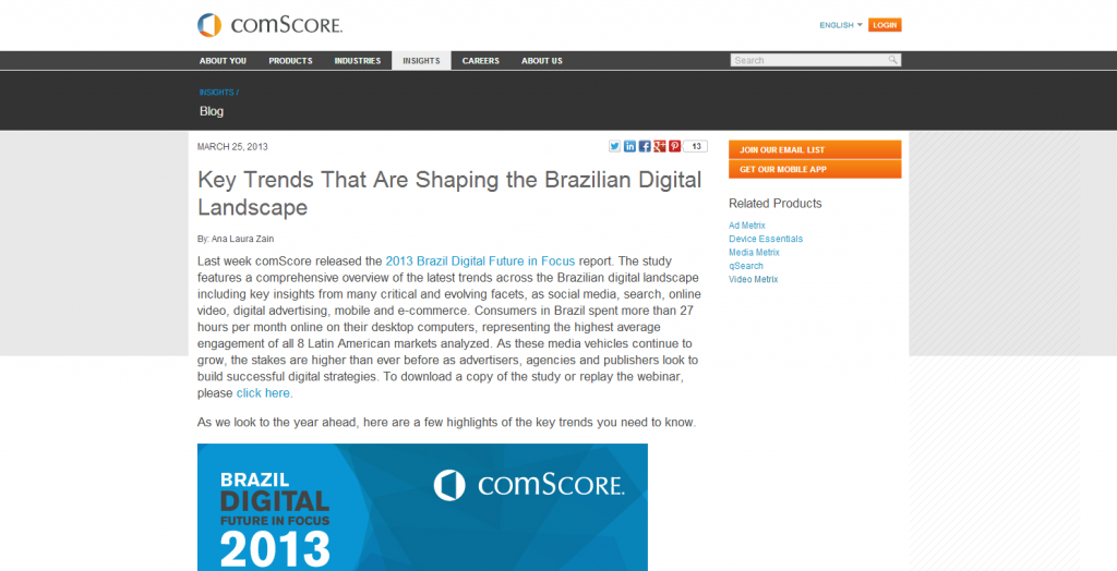 comScore corporate blog