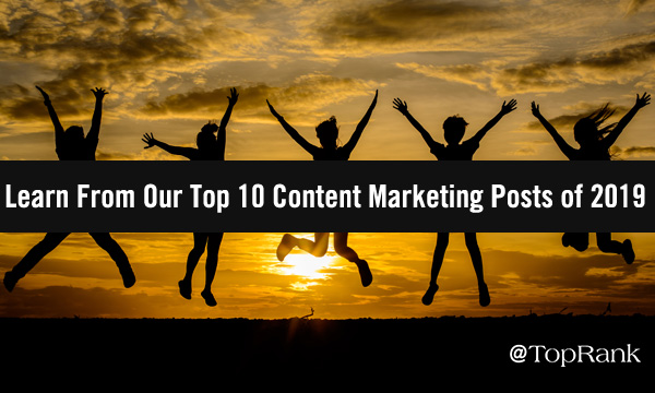 Top 10 Content Marketing Post of 2019 Jumping Group by Sunset Image