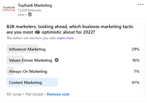 2021 October 19 LinkedIn Poll