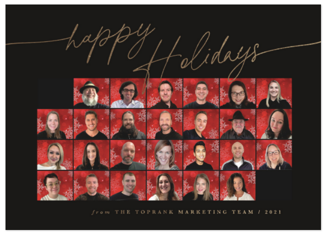 2021 TopRank Marketing Holiday Card Team Collage Image