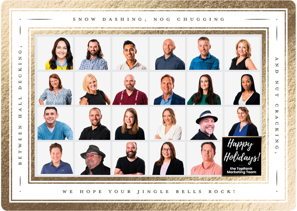 Happy holidays 2022 from the TopRank Marketing team collage image