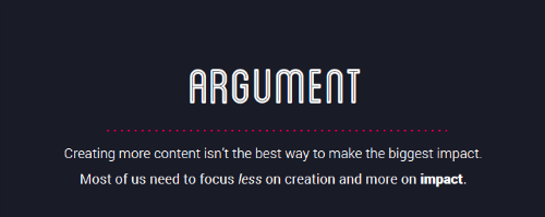 Argument for Better Content