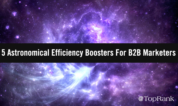 Purple interstellar galaxy of B2B marketing efficiency boosters image.