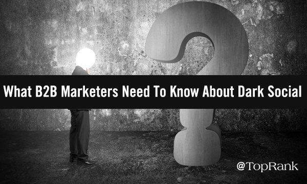 Professional B2B marketer next to a dark question mark image.