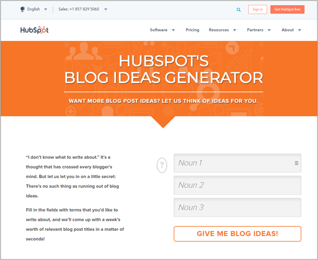 HubSpot Ideas Generator Tool