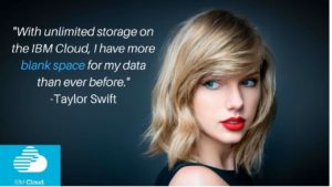 Spoof ad with Taylor Swift promoting cloud storage solutions