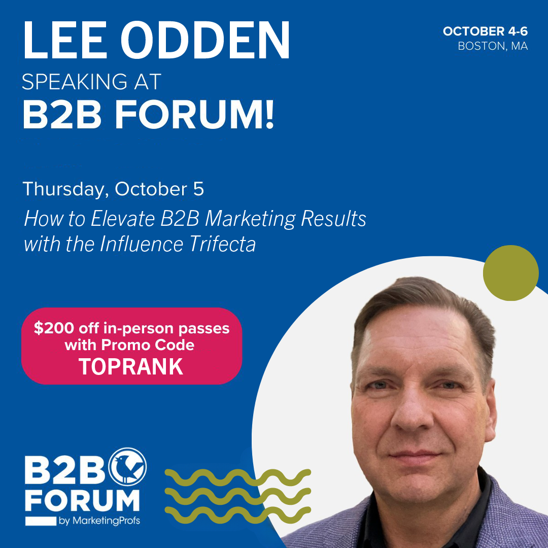 Lee Odden speaking at MarketingProfs B2B Forum 2023 image
