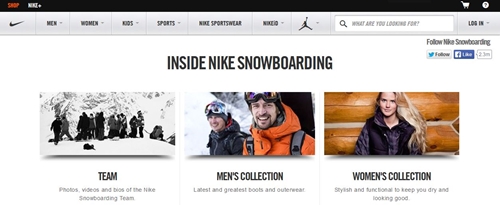 Nike Snowboarding Microsite