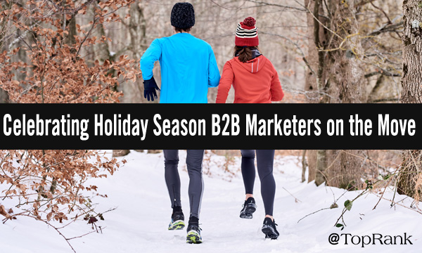 Celebrating November holiday B2B marketers on the move runners in snow image