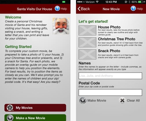 Santa Visits Mobile App