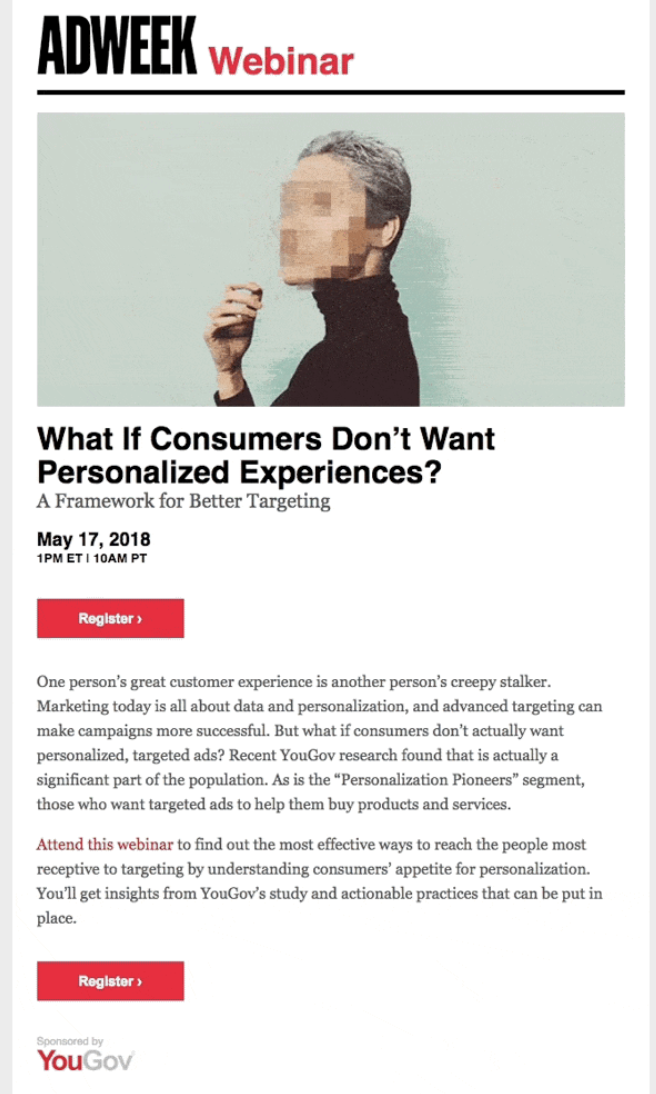 AdWeek Email Marketing Example