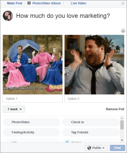 Facebook Polls with GIFs Example