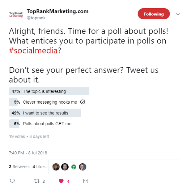 TopRank Marketing Social Poll