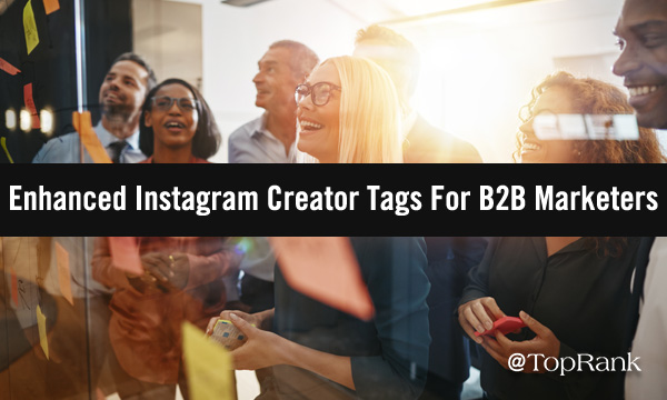 Etiquetas de creador de Instagram mejoradas para la imagen del grupo de profesionales de marketing B2B