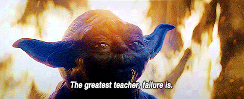 Yoda Captioned The Greatest Teacher, Failure Is