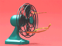 small green electric fan