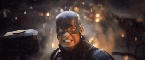 Captain America Swings Thor's Hammer in Avengers Endgame
