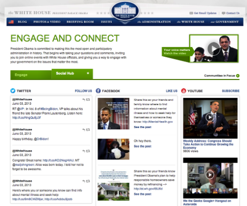 Whitehouse.gov Social Hub
